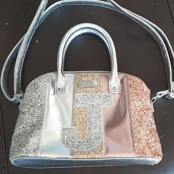 Justice Other - Justice initial J Metallic crossbody purse